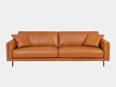 Sunrise 2.5 Seater Leather Sofa in classic brown leather with plush seating.