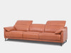 Mayor 3.75 Seater Sofa with Recliner in brown leather upholstery featuring adjustable seats for enhanced comfort.