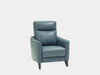 Geneva 1 Seater Recliner Sofa in premium leather upholstery, compact design for relaxation.