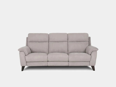 Lenora 3 Seater Recliner Sofa in gray, featuring three independently reclining seats for personalized comfort.