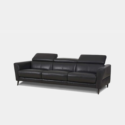Renee 3.75 Seater Recliner Sofa in black with individual reclining options, luxury and comfort design.