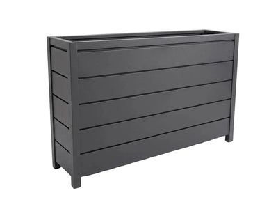 Luzon Aluminium Planter powder-coated charcoal rectangular outdoor flower container