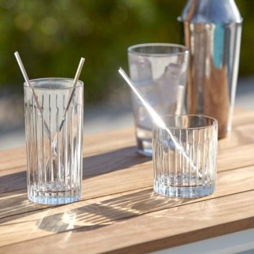 Luzon Outdoor Bar Table with teak top and built-in storage on powder-coated aluminium frame