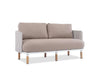 Majorca 2 Seater Outdoor Sofa with handwoven teak frame and beige Quick Dry Foam cushions covered in durable Sunbrella fabric