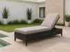 Malibu Sun Lounger with anthracite Rehau synthetic wicker and grey Sunbrella cushion by poolside
