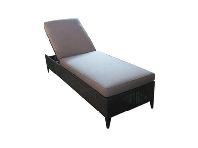 Malibu Sun Lounger with Rehau synthetic wicker and grey Sunbrella fabric cushion