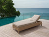 Malibu Sun Lounger with Rehau synthetic wicker and Sunbrella fabric cushion by poolside