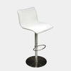 Marlon Leather Bar Stool in white Italian leather with adjustable steel frame.
