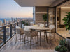 Matino 5-piece outdoor high dining set on a modern balcony