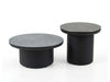 Mesa Outdoor Ceramic Coffee Table and Side Table Set with powder coated aluminium frame and thick ceramic top in charcoal and cement finish