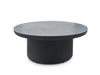 Mesa Outdoor Ceramic Coffee Table with powder coated aluminium frame and thick ceramic top in charcoal and cement finish