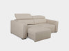 Metro 3 Seater Sofa Bed in cream color with adjustable backrest and footrest.