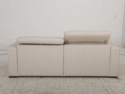 Metro 3 Seater Sofa Bed in beige, side view showing backrest and cushions.