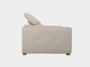 Metro 3 Seater Sofa Bed, side view, beige upholstery, adjustable backrest.