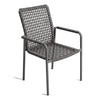 Milan Outdoor Rope Chair with woven rope design and aluminium frame in charcoal colour
