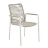 Milan Outdoor Rope Chair with woven rope design and aluminium frame in white colour for stylish outdoor seating
