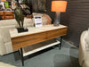Minerva Console Table with walnut base and ceramic top in Black November Sale at Taste Furniture Adelaide