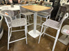 Moorea Outdoor Teak Bar Table with aluminum frame and quick-dry foam insert, 75x75 cm.
