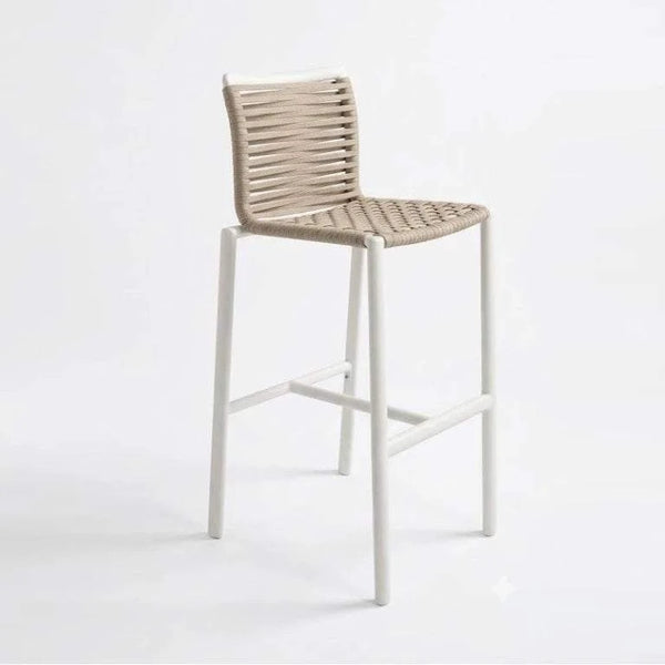 Napoli Outdoor Rope Dining Chair with powder-coated aluminium frame and all-weather rope in white and beige options