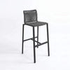 Napoli Outdoor Rope Dining Chair with powder-coated aluminium frame and all-weather rope in white and charcoal colors