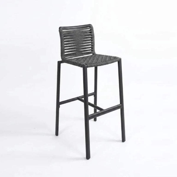 Napoli Outdoor Rope Dining Chair with powder-coated aluminium frame and all-weather rope in white and charcoal colors