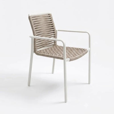 Napoli Outdoor Rope Dining Chair with aluminium frame and durable rope weave in stylish outdoor setting