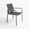 Napoli Outdoor Rope Dining Chair with aluminium frame and woven rope seat in modern outdoor setting