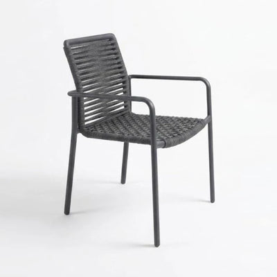 Napoli Outdoor Rope Dining Chair with aluminium frame and woven rope seat in modern outdoor setting