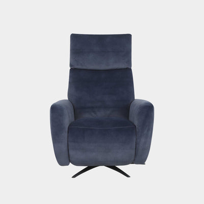Nessa Recliner Chair in sleek blue upholstery, perfect for modern living spaces.