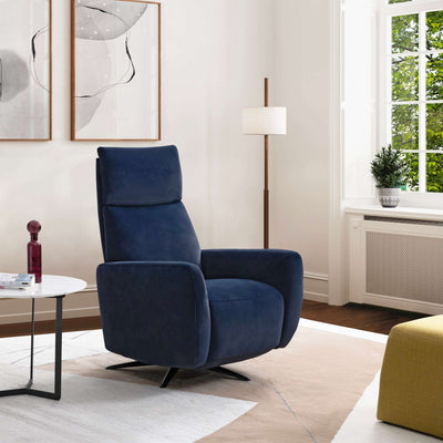Nessa Recliner Chair in a modern living room setting showcasing sleek design and tailored upholstery.