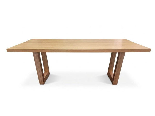 Oakridge Dining Table in Tasmanian Oak veneer with angled timber legs