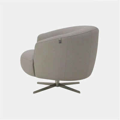 Oasi Leather Armchair with swivel base and minimalist design in premium leather.