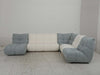 Oasis 7 Seater Corner Sofa with Chaise, 358 x 281 cm, gray and white.