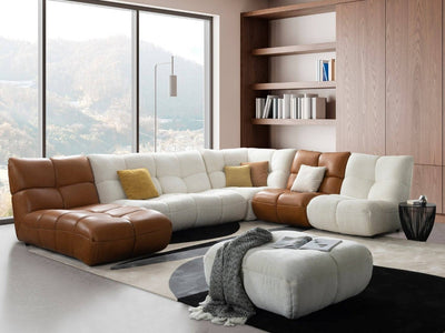Oasis 7 Seater Corner Sofa with Chaise in modern living room, 358 x 281 cm.