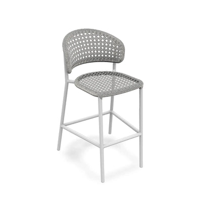 Butterfly Outdoor Bar Chair with all-weather aluminum frame and Italian polyethylene rope weaving.