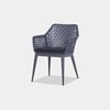 Capri Outdoor Dining Chair in Anthracite style with textured German Rehau weaving and sturdy aluminum frame.