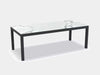 Dante Outdoor Ceramic Dining Table in Marble finish with durable aluminum frame.