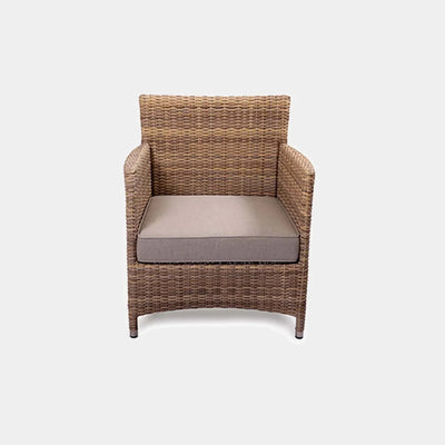 Caribbean Outdoor Lounge 1 Seater Sofa with synthetic rattan and Sunbrella cushions.