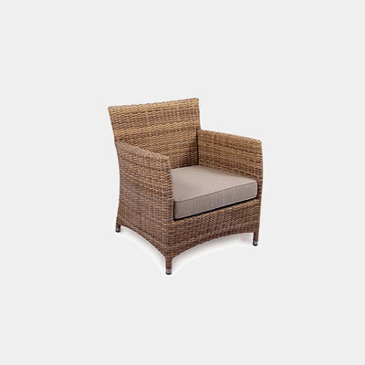 Caribbean Outdoor Lounge - 1 Seater Outdoor Sofa with synthetic rattan and Sunbrella cushions.