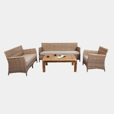 Caribbean Outdoor Lounge 1 Seater Outdoor Sofa with synthetic rattan design and quick-dry Sunbrella cushions.
