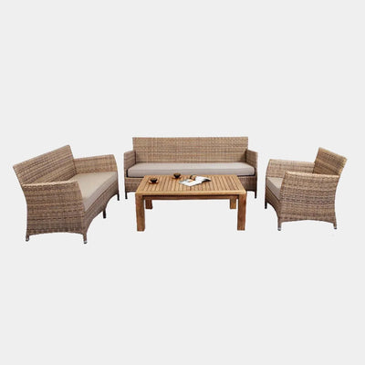 Caribbean 2 Seater Outdoor Sofa with synthetic rattan and Sunbrella cushions.