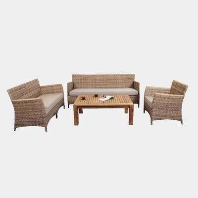 Caribbean Outdoor Lounge - 3 Seater Outdoor Sofa with synthetic rattan and quick-dry cushions.