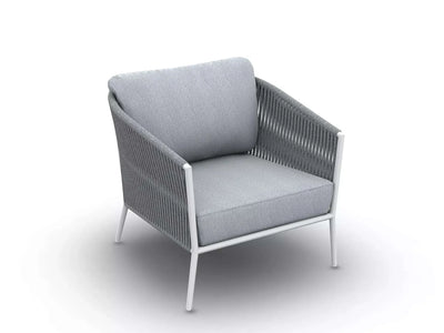 Jiselle Outdoor Lounge 1 Seater Rope Sofa with aluminum frame and Italian rope weaving.