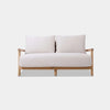 Bahama Outdoor Lounge - 2 Seater Outdoor Sofa with teak wood frame and plush Sunbrella cushions.
