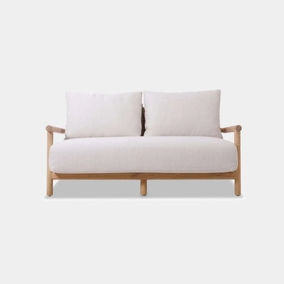 Bahama Outdoor Lounge - 2 Seater Outdoor Sofa with teak wood frame and plush Sunbrella cushions.