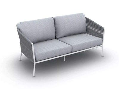 Jiselle Outdoor Lounge 2.5 Seater Rope Sofa with aluminum frame and Sunbrella cushions.