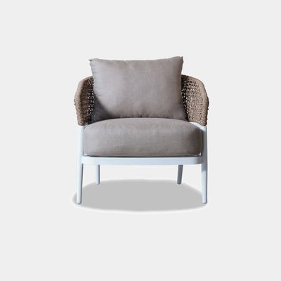 Como 1 Seater Outdoor Sofa with Viro Hyacinth wicker and soft cushions.