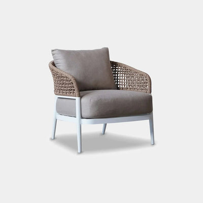Como 1 Seater Outdoor Sofa with handwoven Viro Hyacinth wicker and Sunbrella fabric cushions.