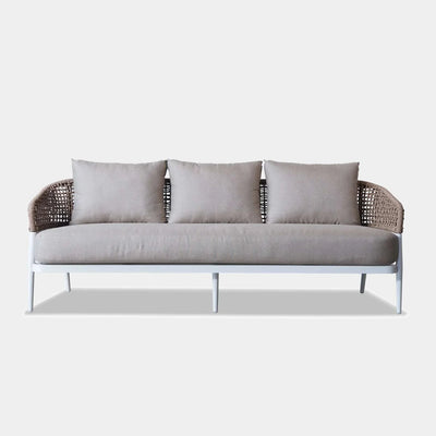 Como 3 Seater Outdoor Sofa with Viro Hyacinth wicker and Sunbrella cushions.