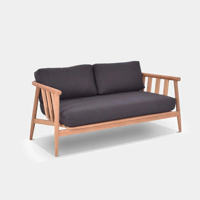 Finley Outdoor Lounge - 2 Seater Sofa with teak frame and Sunbrella cushions.